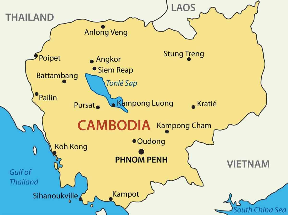 Kamboja kota-kota di peta